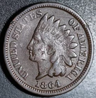1864 INDIAN HEAD CENT - FINE Details - BRONZE