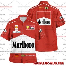 Michael Schumacher Formula One Racing 1997 Uniform Apparel Clothes Hawaiian Polo