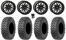 System 3 SB-9 Bdlk 15" Wheels Matte Bk 35" Alpha Tires Can-Am Defender