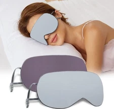 Sleeping Mask 2 Pack, Warm, Cool Double-Sided Use of Blue/Pink + Purple/Pink 