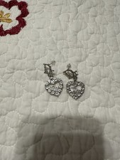 silver heart shape women earrings