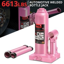 3 Ton Hydraulic Low Profile Welded Bottle Jack Car Lift For Auto Repair Pink 3 Ton Hydraulic Low Profile Welded Bottle Jack Car Lift For Auto Repair Pink
