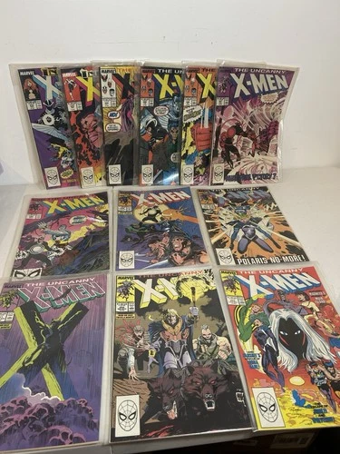 Uncanny X-Men Comic Lot 12 Issues 1980s-1990s Marvel Bagged Vintage NM Free Ship