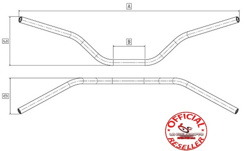 Manubrio honda hornet 600 tipo originale 662 x 22 tommaselli - Immagine 2 di 4