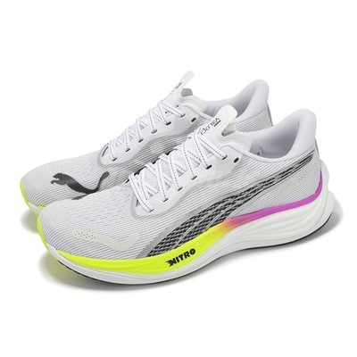 Puma Velocity Nitro 3 Grey Yellow Black Men Running Shoes Sneakers 377748-19