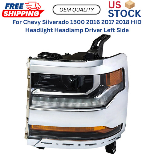 For Chevy Silverado 1500 2016 2017 2018 HID Headlight Headlamp Driver Left Side