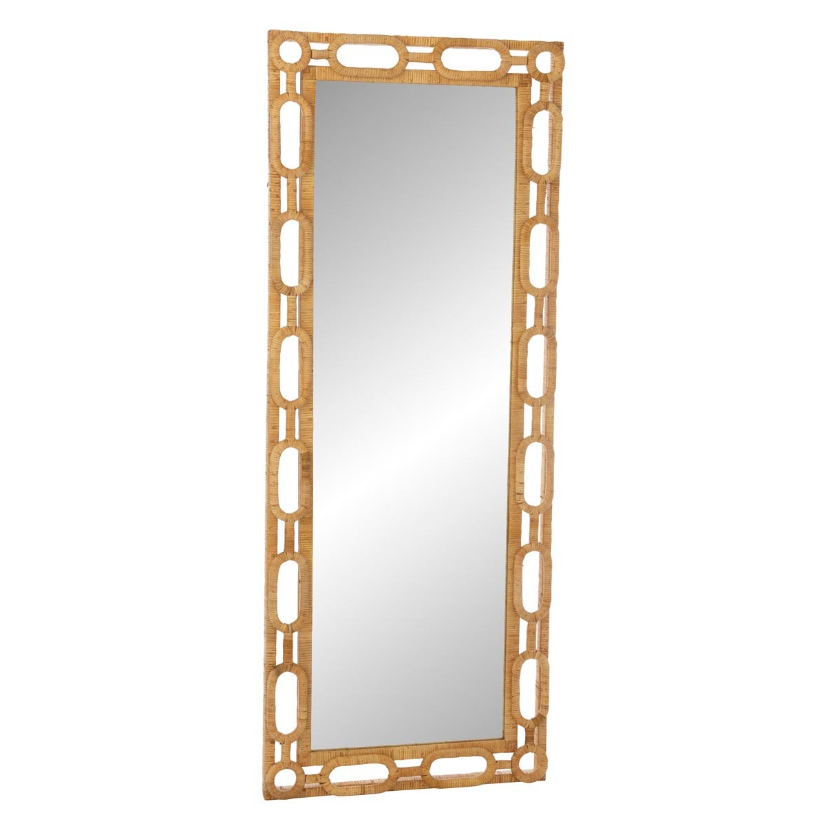 Miroir rotin 172cm Ring avec tressage artisanal géant couleur naturel
