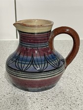 SMALL 8.5cm HIGH GODSHILL STUDIO POTTERY HAND PAINTED JUG INCISED MARK