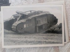 Ww1 1914 1918 carte Photo  bataille de chars de Cambrai. Char Anglais Mk