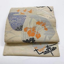 7363 Japanese Antique Nagoya Obi Belt Kimono Fabric Silk Traditional Summer