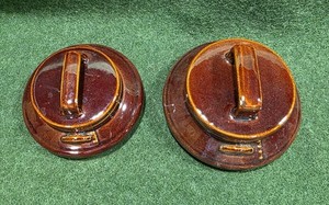 Set of 2 Vintage Country Crocks Canister Lids Only