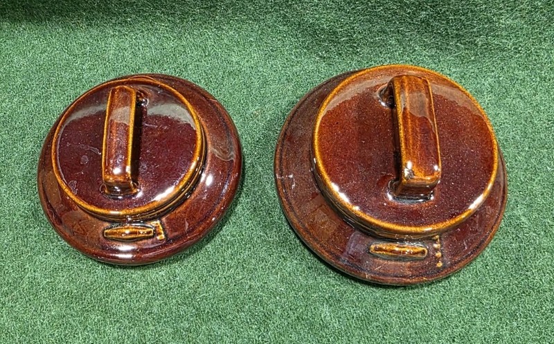 Set of 2 Vintage Country Crocks Canister Lids Only