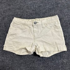 GapKids Denim Shorts Girls Size 14 Off-White Stretch Raw Hem Casual Summer 6531