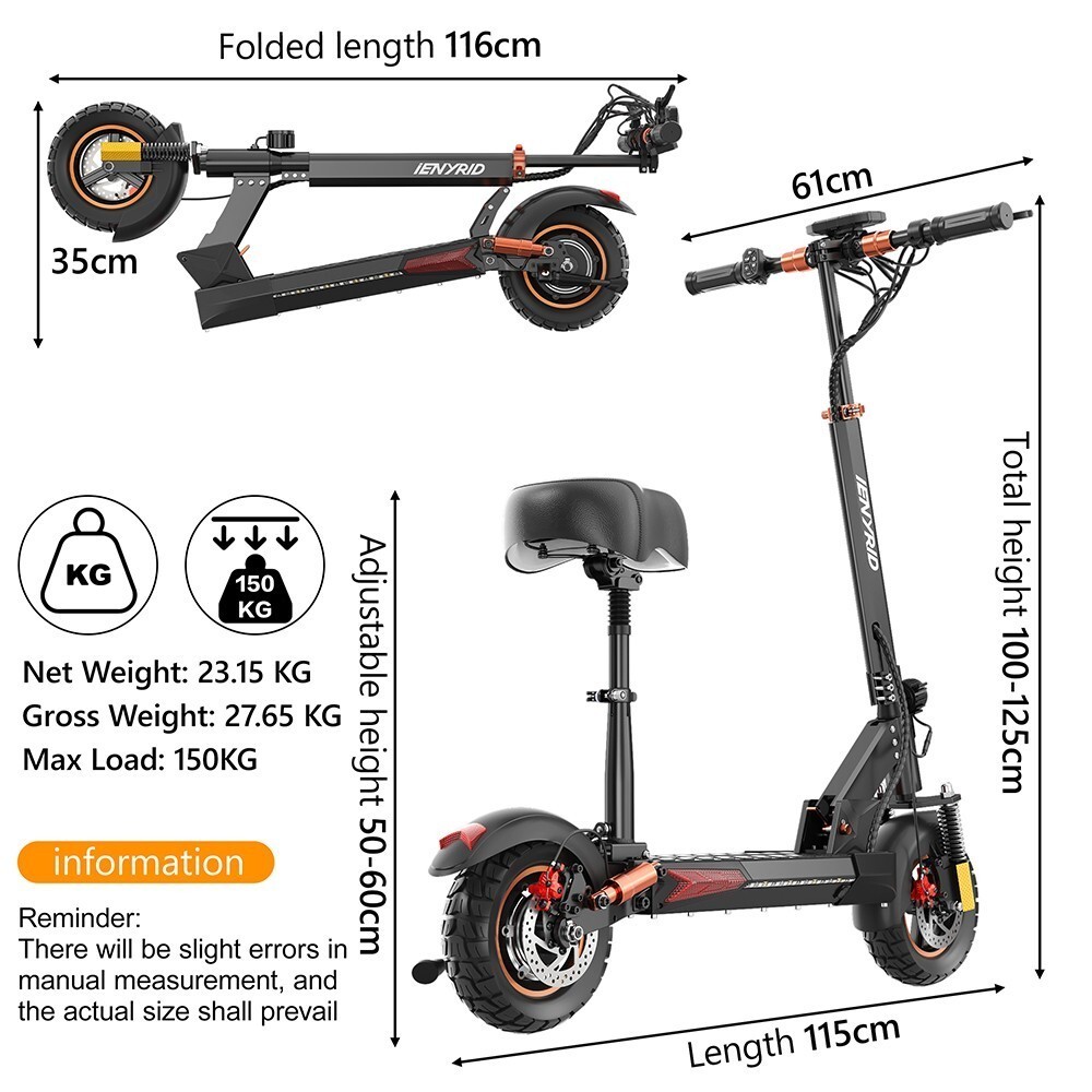 High-Speed 28MPH E-Scooter-1000W Peak Foldable Design Electric Scooter,Free Ship