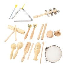 10 PCS Set Musical Percussion Instruments Wooden Stainless Steel Toddler Mus CHU