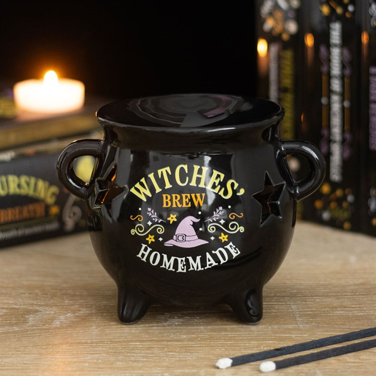 Witches Brew Cauldron Shaped Oil Burner and Wax Warmer. Halloween Decor.