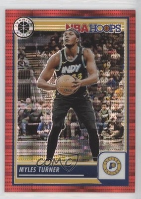 2023-24 Panini NBA Hoops Premium Stock Red Pulsar Prizm Myles Turner #183 8d2