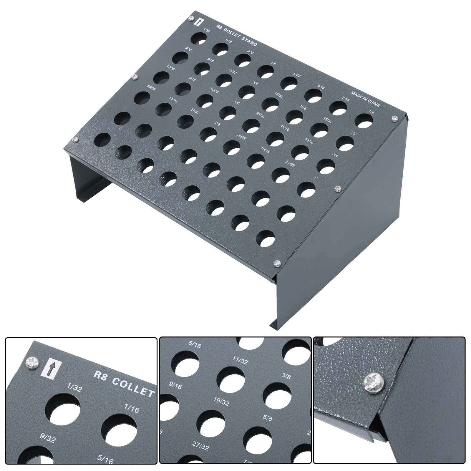 23 Pc R8 Collet Set 1/16" to 3/4" for Bridgeport with R8 Collet Rack - 48 slot