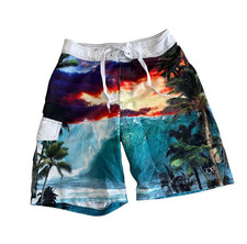Ocean Pacific Tropical Sunset Graphic Board Shorts Mens Size 30