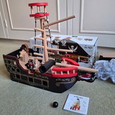 WOODEN PIRATE SHIP By Le Toy Van Barbarossa For Spares No Sails EXCELLENT COND