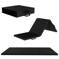 2ftx 6ftx 2inFolding Gymnastics Mat, 3-Panel Exercise Mat PVC Leather EPE Foam