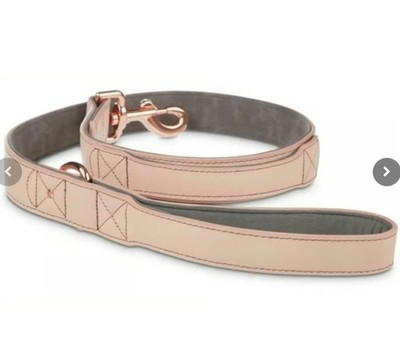 B13) Bond& Co Big Dog Leash Pink Leather Bond & Co. 4ft Pink Chrome Hardware