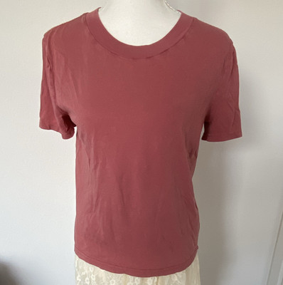 ZARA Pink Solid Crew Neck Short Sleeve Basic Pullover T-Shirt Women S