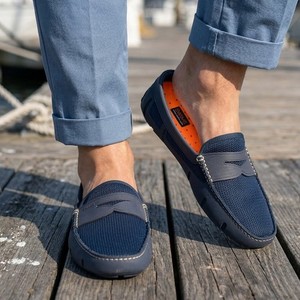 SWIMS Men\'s Wingtip Loafer Sneakers Grey Suede Orange Accents US 9.5 Waterproof Men main image 3