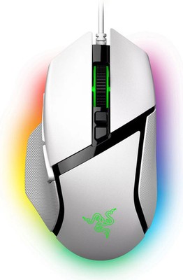 Razer -Basilisk V3 Optical Gaming Mouse with Chroma RBG Lighting - Wired - White