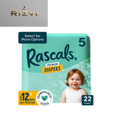 Rascals Premium Absorbent Baby Diapers Size 5, 22 Count