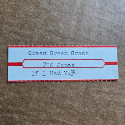 TOM JONES Green Green Grass JUKEBOX STRIP Record 45 rpm 7''