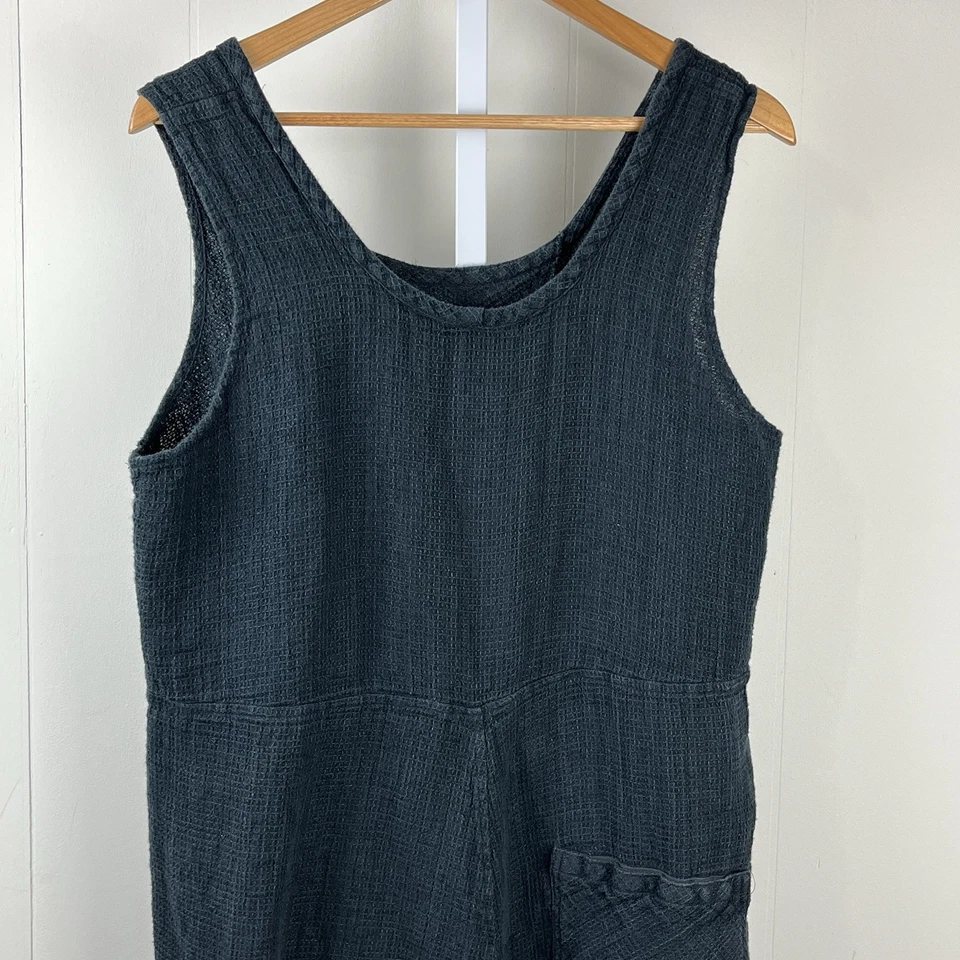 Maxi Vestido FLAX Jeanne Engelhart 100% Lino Para Mujer Grande Negro Gauzy Lagenlook Foto 2 de 4