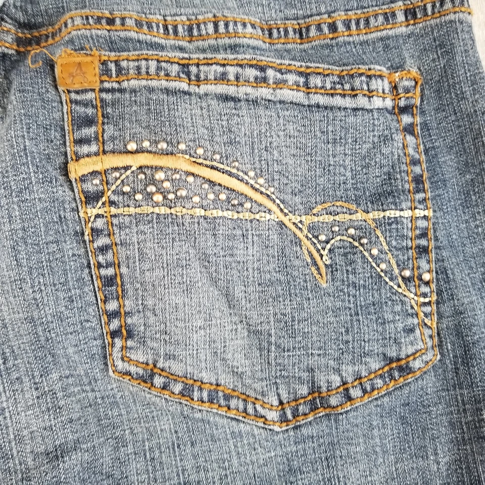 Jeans feminino Aura tamanho 10 vintage lavagem escura 99% algodão Normcore durável boa qualidade - Imagem 4 de 4