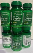 6 Pack Puritan's Pride Chromium Picolinate 800mcg 90 Tabs Yeast Free Blood Sugar