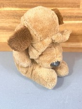 Vintage Plush Puppy Dog Stuffed Animal Tan Brown 1986 11" Cuddly Toy
