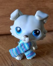 Littlest Pet Shops #363 Light Grey Collie Dog with Scarf Authentic