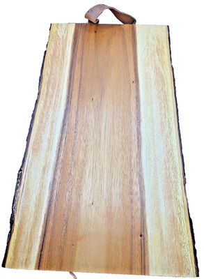 Live Edge Wood Tray Leather Handles Cheese Board Serving Tray Wood Grain