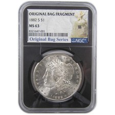 1882 S Morgan Dollar MS 63 NGC Silver Original Bag Fragment SKU:I18156