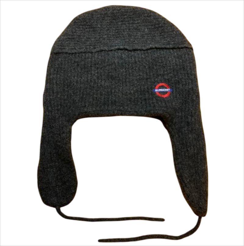帽子 Burberry Burberry Black Label Beanie Trapper Hat Gray Wool Nylon Head Cir
