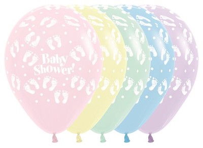 Baby Shower Footprint Pastel Matte Assortment 30cm 12In Ballons Sempertex 25 Stk
