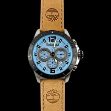 Timberland Men's Blue Dial Tan Leather Strap Chronograph Watch TBL.15356JSTB/03