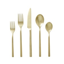 20-Piece Stainless Steel Flatware Set in Gold Finish