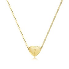 Tiny Heart Initial Necklaces 18k Gold Plated Letter J Necklaces for Girls Dainty