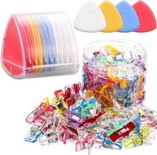 YooNotee 10Pcs Triangle Tailors Chalk with 50Pcs Sewing Clips Set, Sewing Pencil