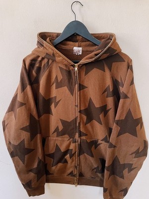Vintage Y2K Bape A Bathing Ape Sta All Over Full Zip Hoodie braun
