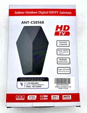 New High VHF/UHF Multi-Firectiona Indoor & Outdoor Digital HDTV Antenna - Black