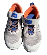 Nike Kids Team Hustle D 10 SE Shoes In Desert Sand gray W/ Blue Orange Sz3Y