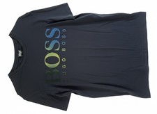 Hugo Boss Men's T-Shirt Slim Fit Large Black Graphic Logo Pre-Owned