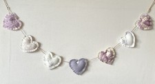 Heart Garland Bunting in Laura Ashley Purple Fabrics ~ Abbeville, Josette
