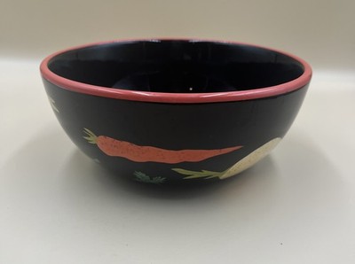 Crate & Barrel Veggie Pattern Mash Potato Roasted Vegetable Salad Bowl Pic